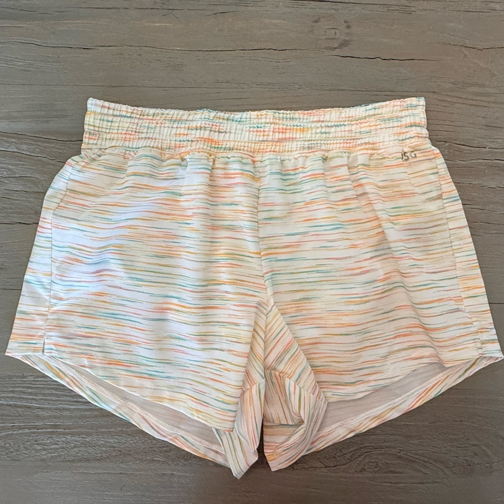 DSG Girl’s Stride Shorts Multi Spacedye Striped Athletic Size-XL NWT